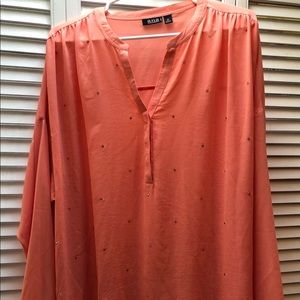 a.n.a Semi-Sheer Top SZ 1X